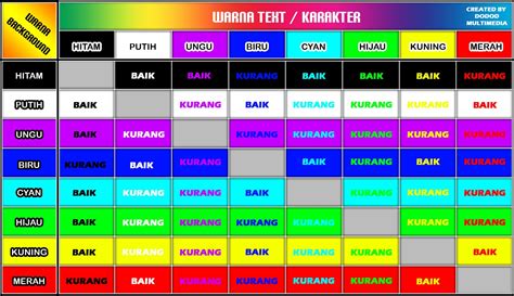 tabel warna taiwan  9688